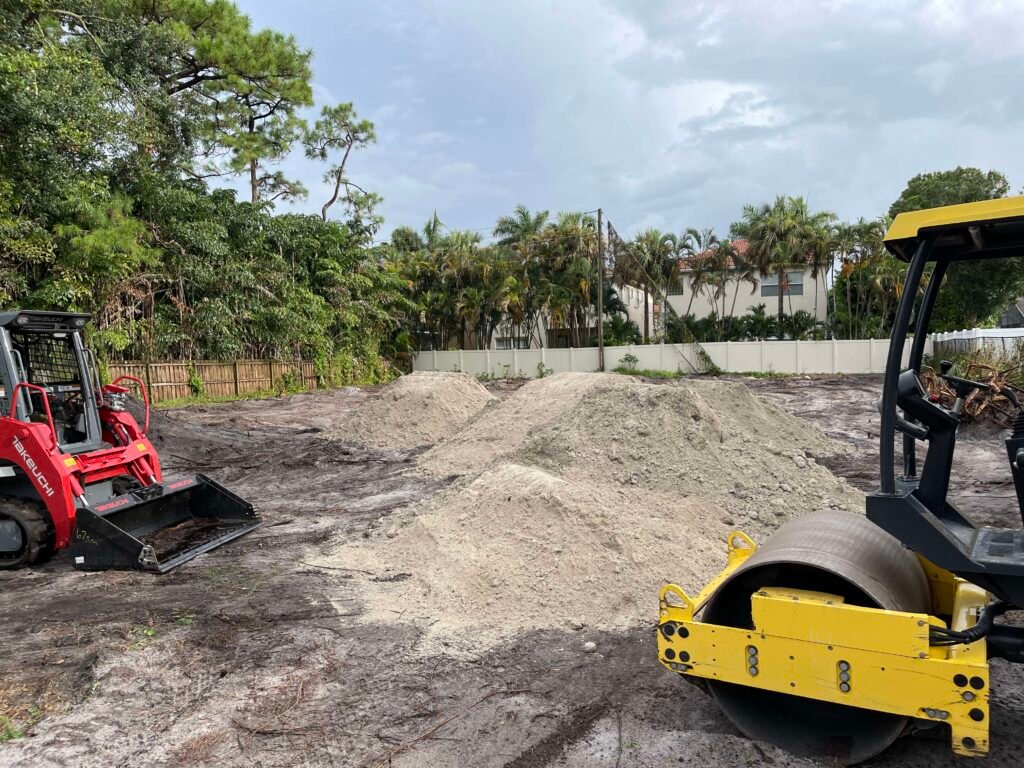 Site grading building pad preparation Palm Beach