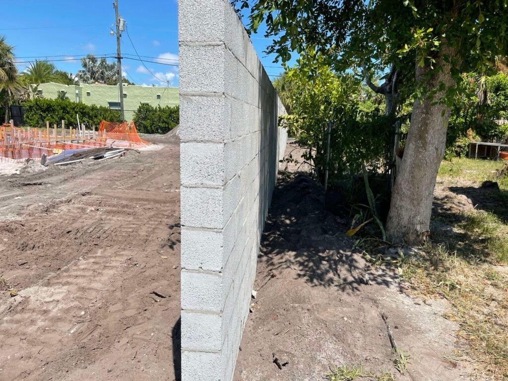 Concrete block perimeter wall Palm Beach