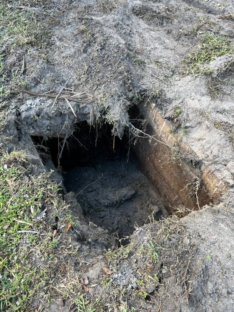 Septic tank before demolition