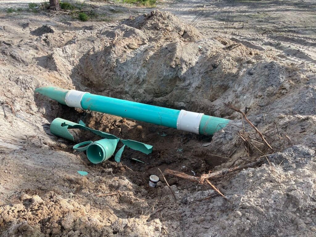 Storm pipe repair excavation Palm Beach County
