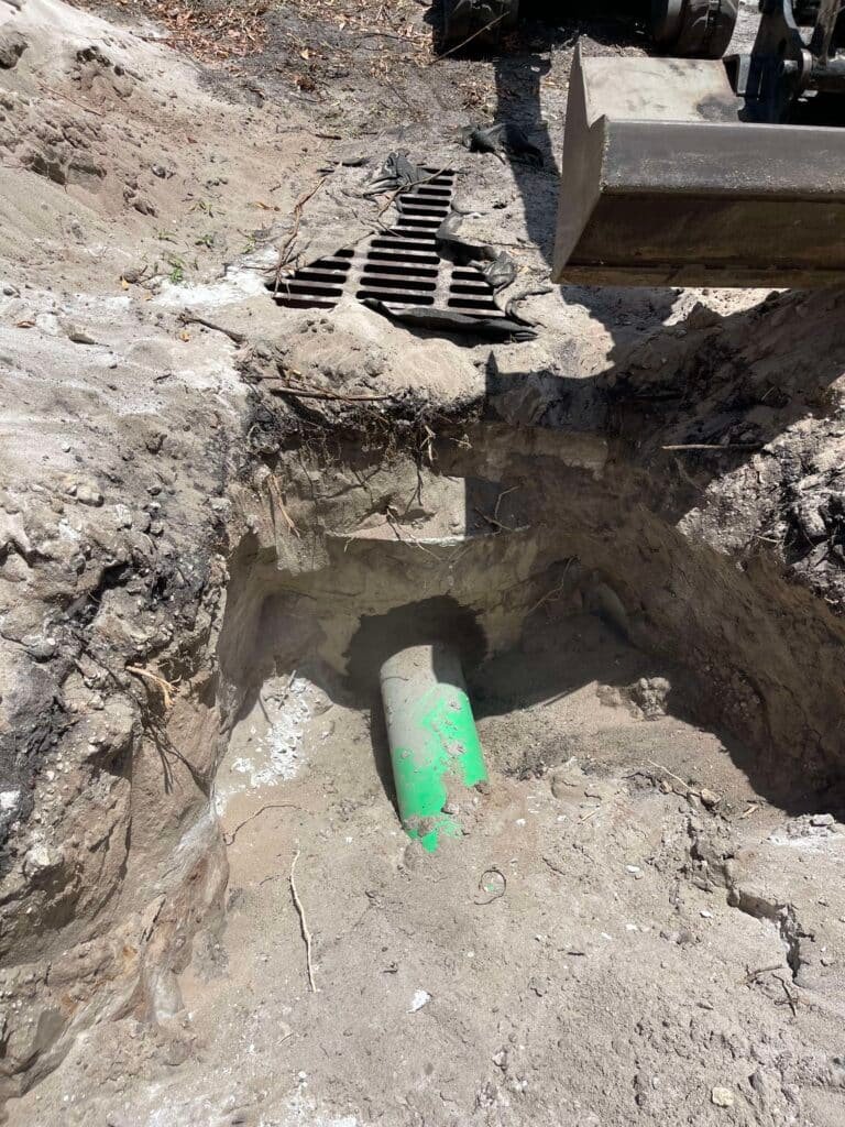 Area drain catch basin excavation Palm Beach