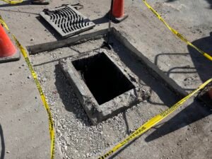 Commercial parking lot storm drain installation and repair Palm Beach