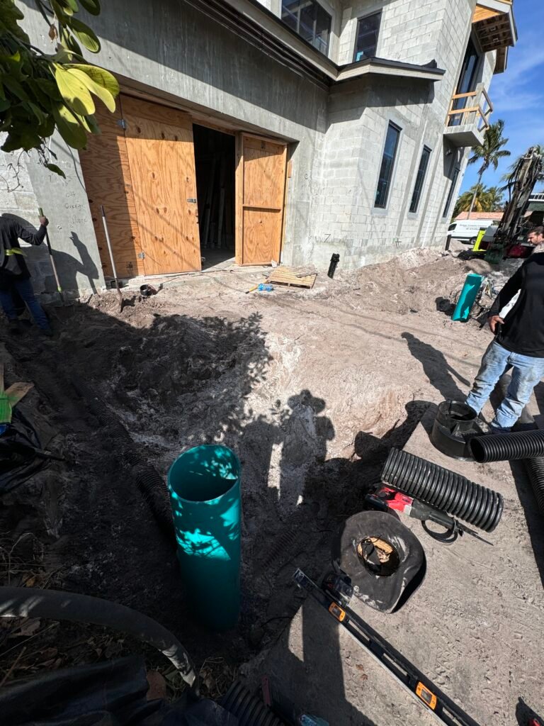 Stormwater exfiltration trench construction Florida