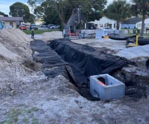 Storm drain installation catch basin Palm Beach County