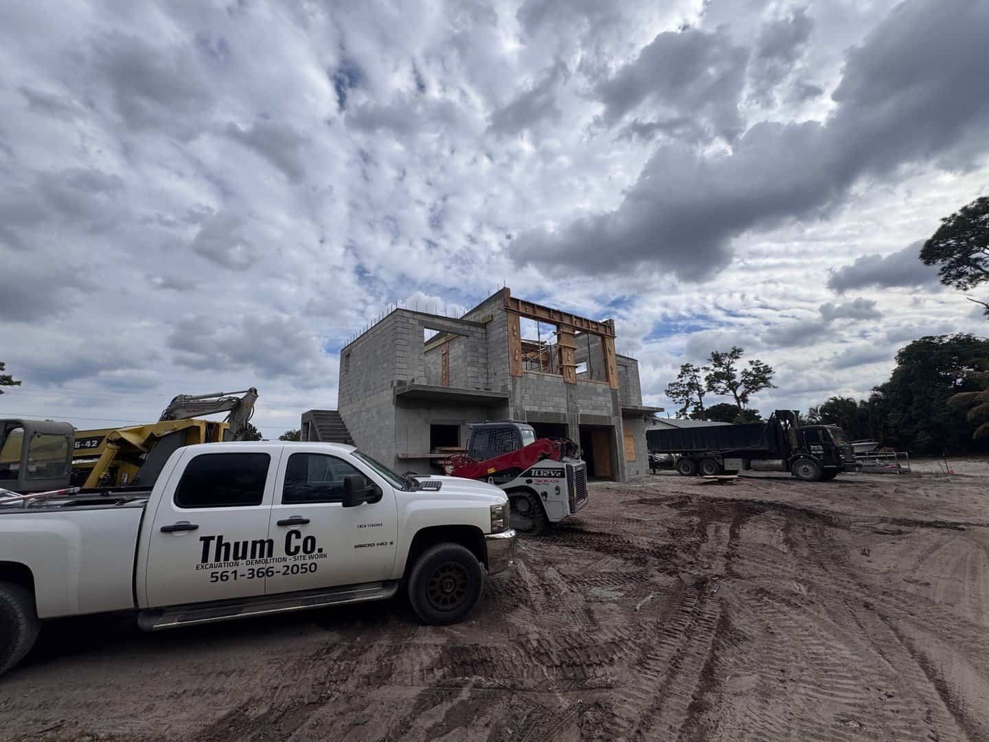 Shell construction of a 2-story house in West Palm Beach