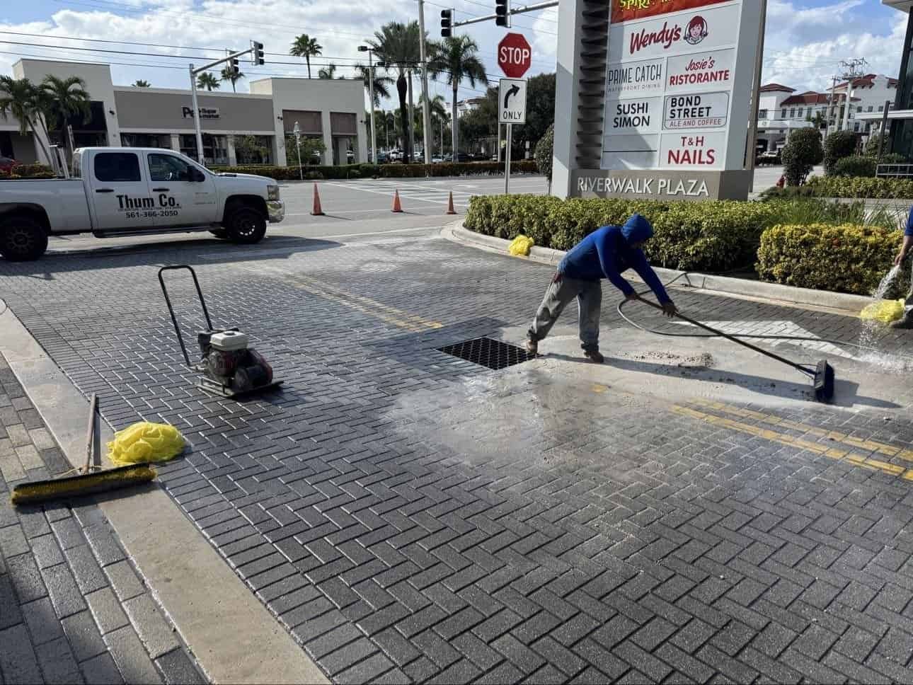 Completed storm drain basin repair Riverwalk Plaza Boynton Beach Florida