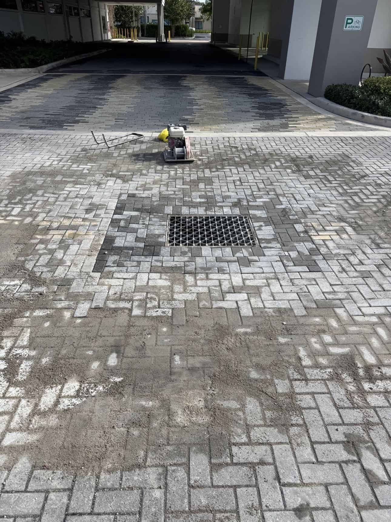 Finished storm drain basin paver repair Boynton Beach FL