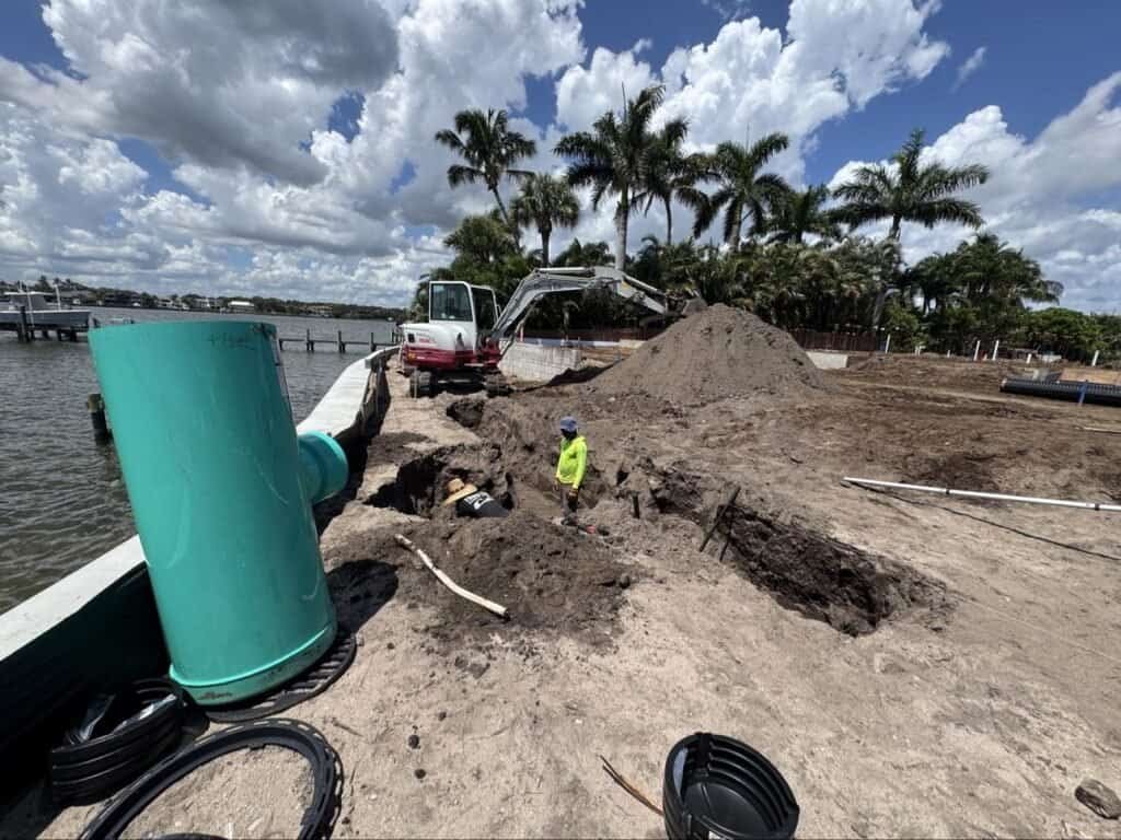 24-inch Nyloplast drain basin for storm drain installation Tequesta Florida