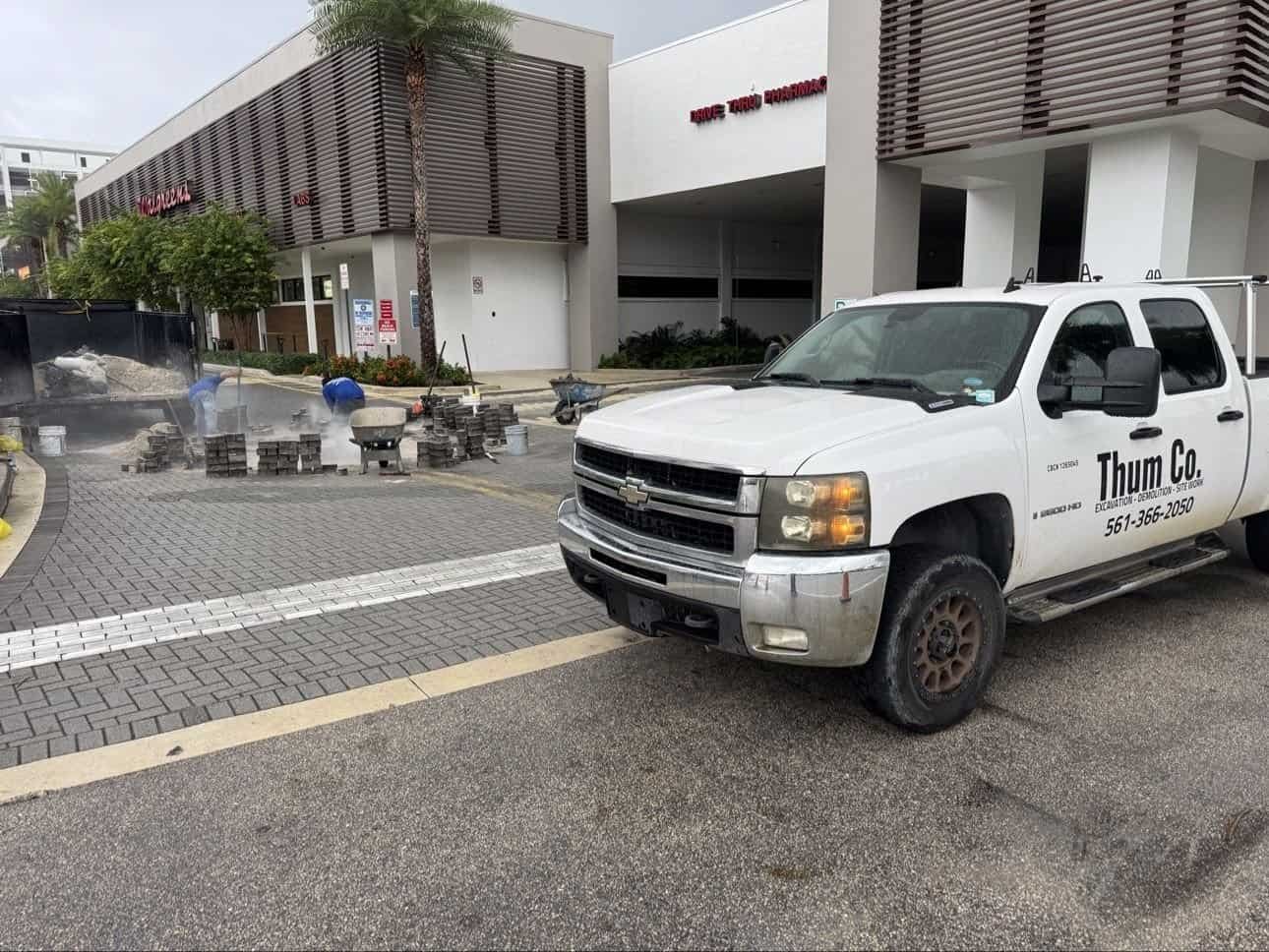 Storm drain basin repair work zone Boynton Beach FL